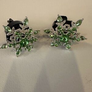 Green Crystal Snowflake Vent Clips